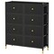 Black PU Leather Fabric Dresser with 8 Drawers and Metal Frame Storage Chest